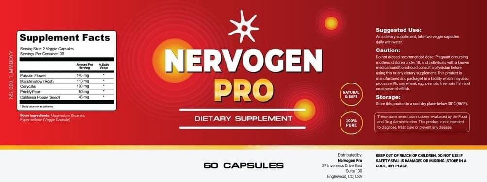 Nervogen Pro supplement fact